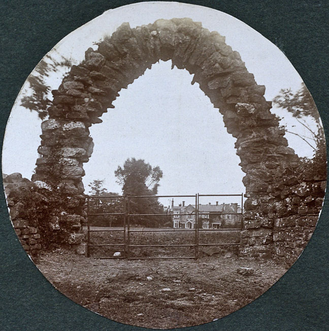 This could be described as a folly. Sometimes called the Old Roman Arch, the structure is no longer there. Photo by William Henry Thomas, around 1910.