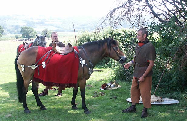 Roman cavalry outside the Roman fortess of Isca nowadays Caerleon
