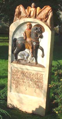 Reproduction Roman cavalry tombstone