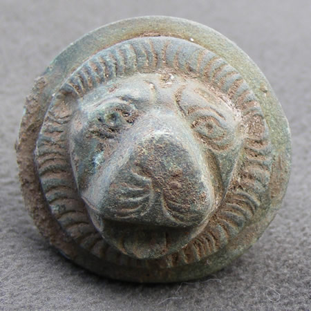 Roman lion's head - may have been furniture ornamentation. Found during the 2010 Caerleon Excavations.