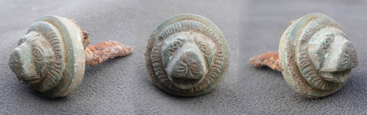 Roman lion's head - may have been furniture ornamentation. Found during the 2010 Caerleon Excavations.